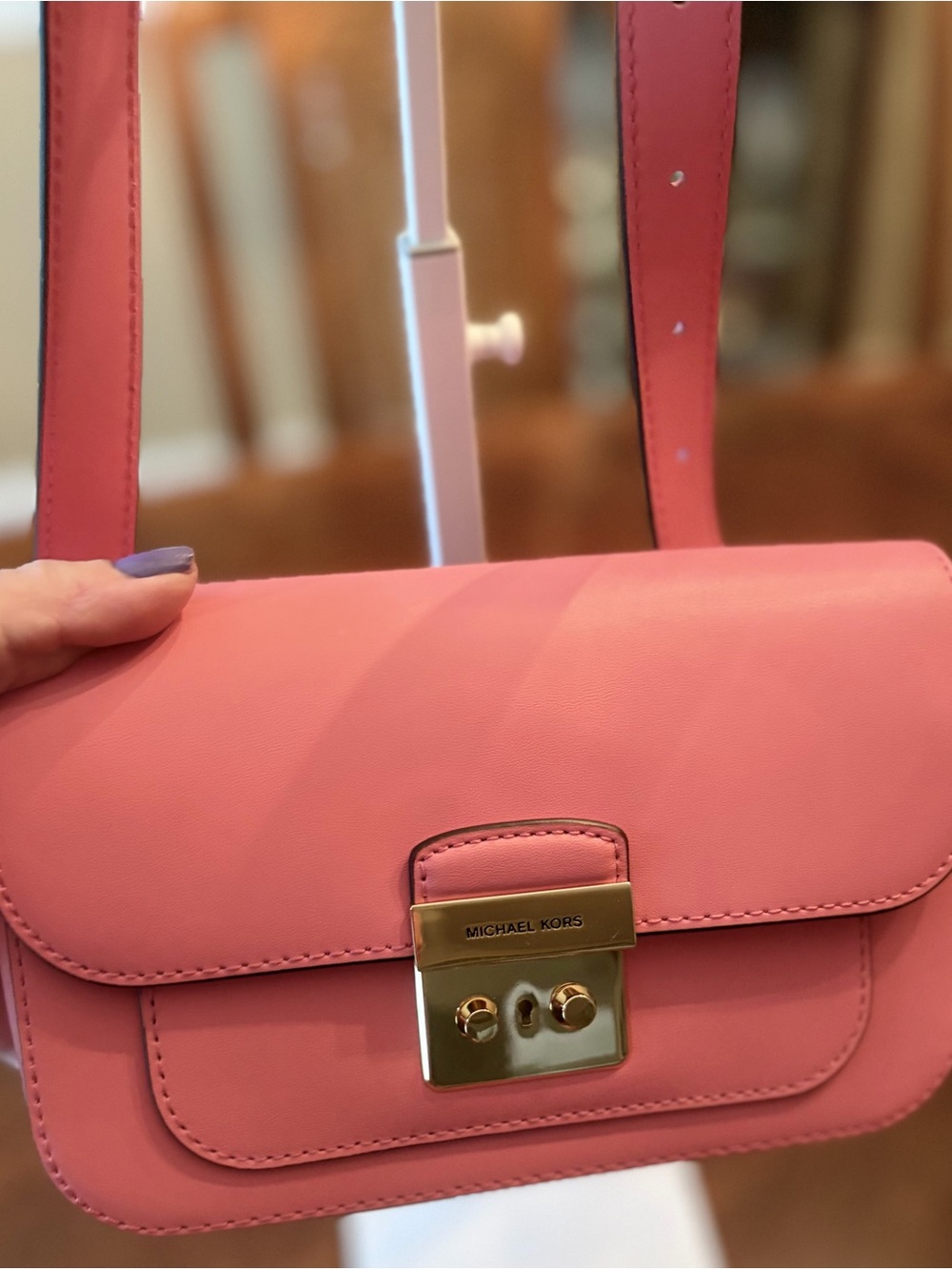 NWT Michael Kors Pink Leather Waist/Belt/Fanny Bag inner Rose (Sloan) MSRP $398
